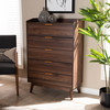 Baxton Studio Lena Mid-Century Walnut Brown Finished 5-Drawer Wood Chest 157-9535